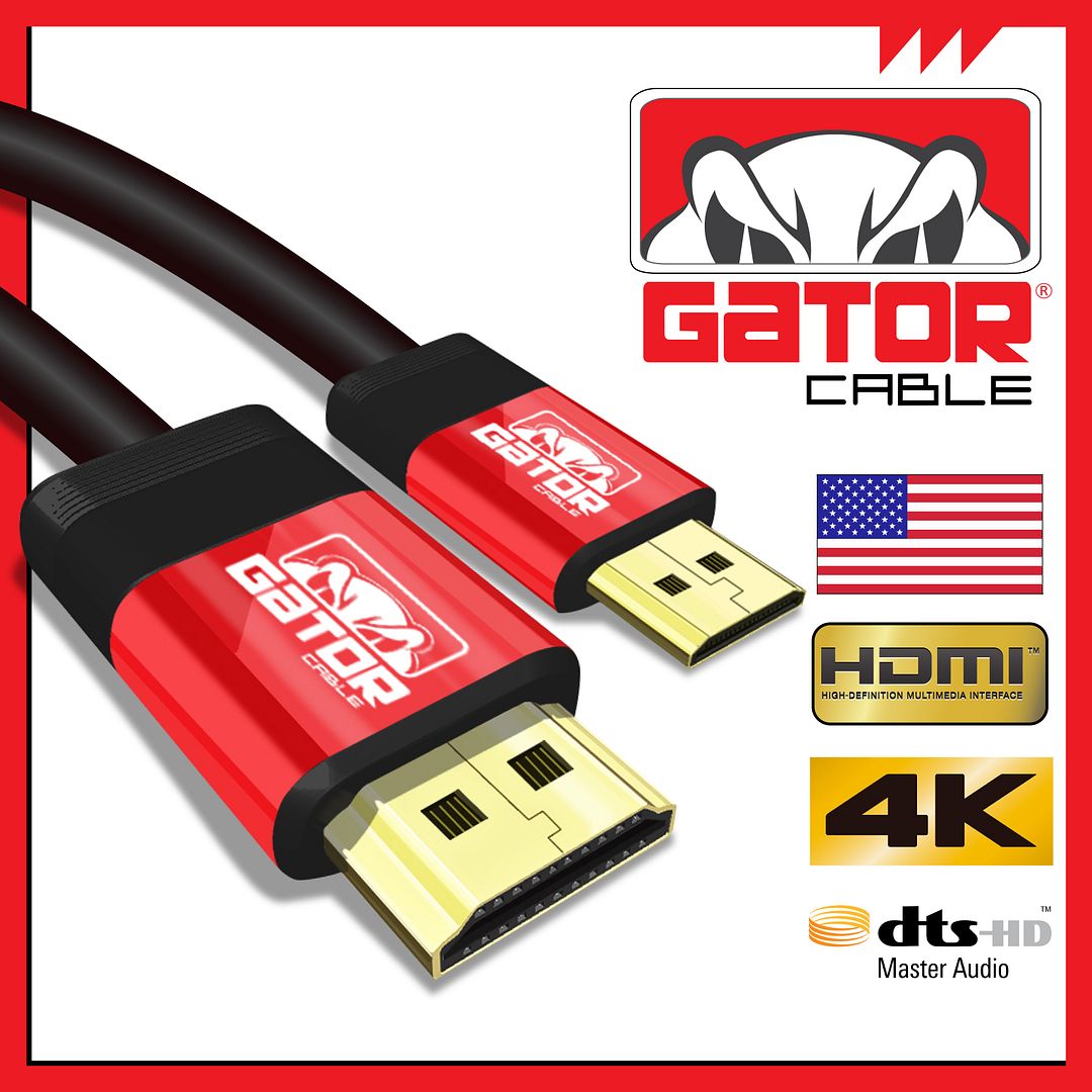 Mini HDMI to HDMI Cable Adapter Converter 4K UHD High Speed HD HDMI A ...